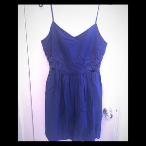 AQUA BRAND /BLOOMIES BLUE MINI DRESS WITH CUTOUTS